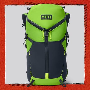 YETI backpack featuring multiple compartments and straps.