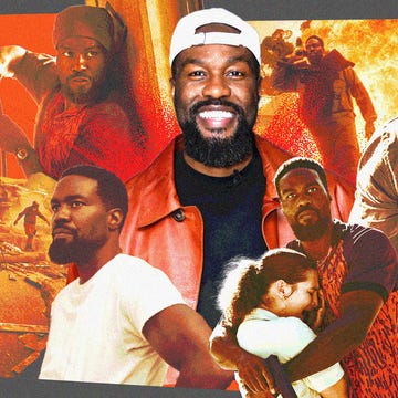 Collage depicting characters in a dramatic, action-oriented scene.