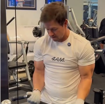 two images of a muscular individual in different settings one in a gym and one outdoors