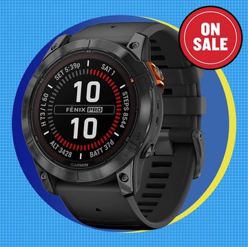 two garmin smartwatches displaying time and fitness metrics with a sale banner two garmin smartwatches displaying time and fitness metrics with a sale banner