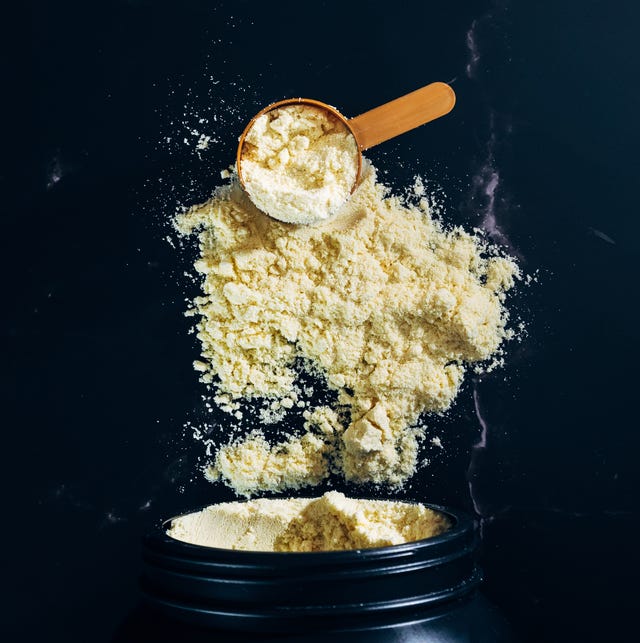Vanilla flavored protein shake. vanilla flavored protein shake. supplement for fitness and bodybuilding athletes.