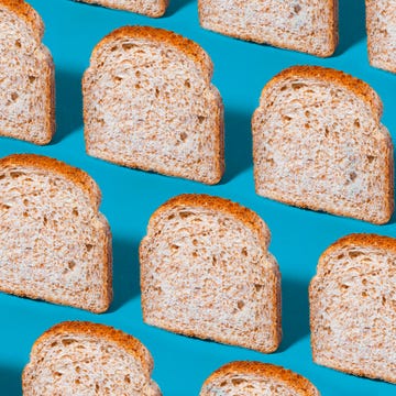 toasted bread pattern on blue background