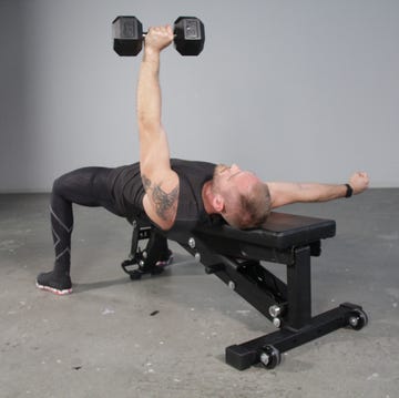 Weights, Exercise equipment, Shoulder, Free weight bar, Dumbbell, Physical fitness, Arm, Barbell, Chest, Bench, 