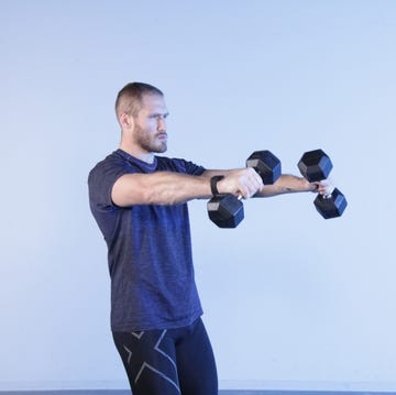 Weights, Exercise equipment, Kettlebell, Shoulder, Arm, Sports equipment, Dumbbell, Joint, 