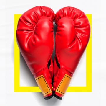 red boxing gloves to look like a heart